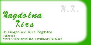 magdolna kirs business card